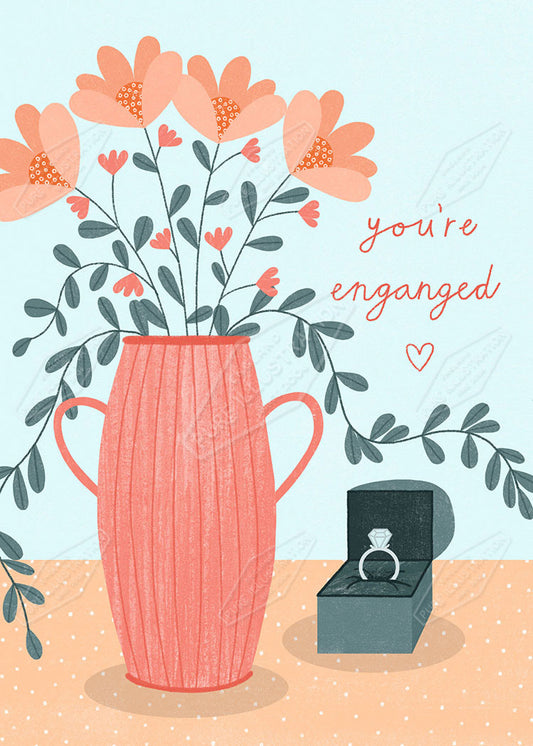00035648LBR- Leah Brideaux is represented by Pure Art Licensing Agency - Engagement Greeting Card Design