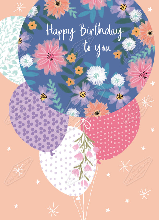 00035875CMI - Caitlin Miller is represented by Pure Art Licensing Agency - Birthday Greeting Card Design