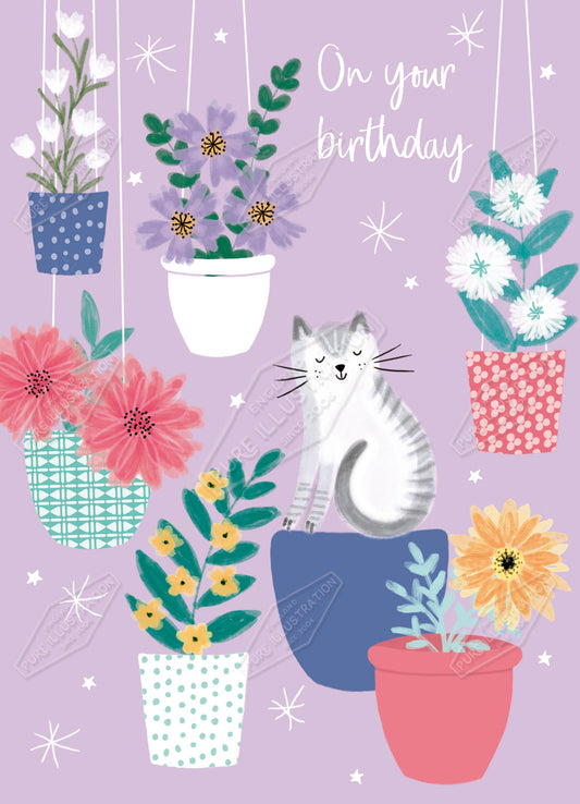 00035879CMI - Caitlin Miller is represented by Pure Art Licensing Agency - Birthday Greeting Card Design