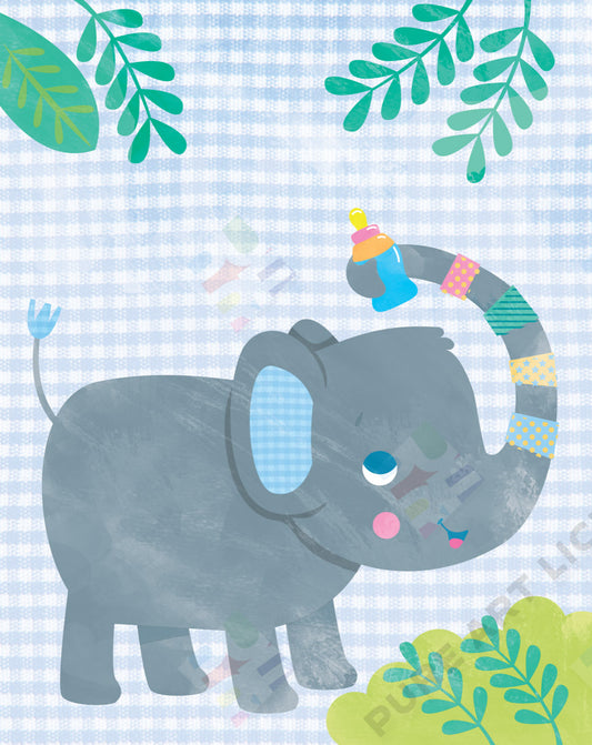Baby Elephant design for greeting cards and baby shower gifts by Fhiona Galloway for Pure Art Licensing International Agency