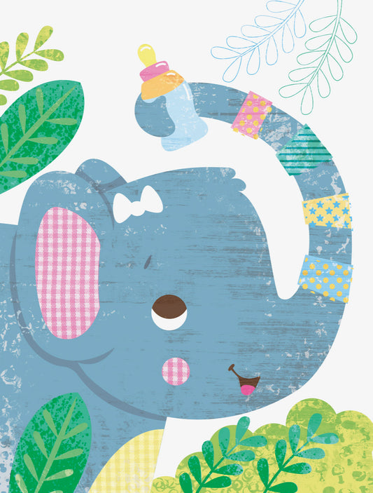 Baby Elephant design for greeting cards and baby shower gifts by Fhiona Galloway for Pure Art Licensing International Agency