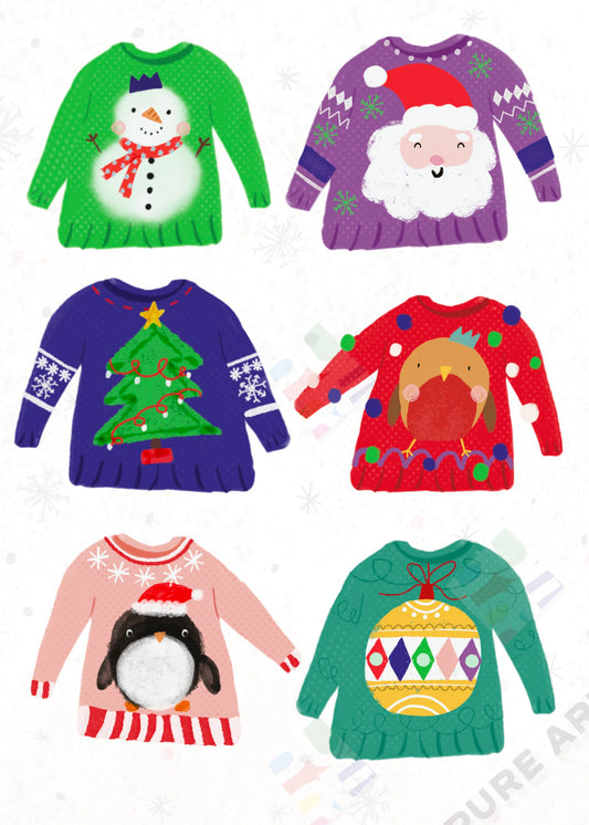 Cozy Christmas Jumpers Design for Greeting Cards by Jodie Smith for Pure Art Licensing Studio