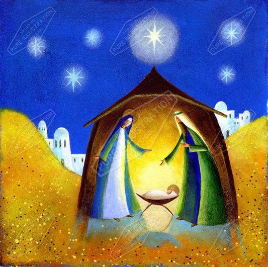 00011141JPA- Jan Pashley is represented by Pure Art Licensing Agency - Christmas Greeting Card Design