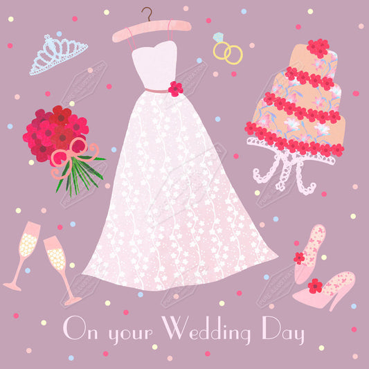 00018807SSN- Sian Summerhayes is represented by Pure Art Licensing Agency - Wedding Greeting Card Design