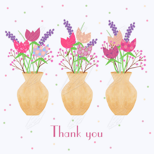 00018808SSN- Sian Summerhayes is represented by Pure Art Licensing Agency - Thank You Greeting Card Design