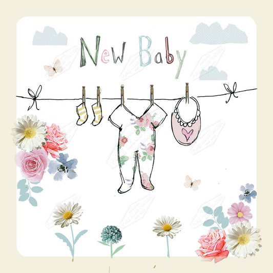 00023179DEV - Deva Evans is represented by Pure Art Licensing Agency - New Baby Greeting Card Design