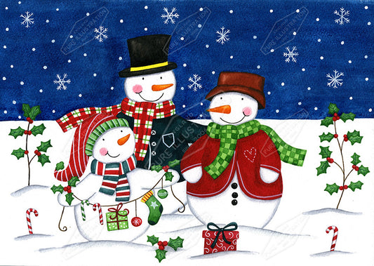 00025224AAI - Folk Snowmen Friends by Anna Aitken - Pure Art Licensing Agents