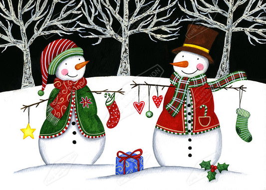00025230AAI - Folk Snowmen by Anna Aitken for Pure Art Licensing Studio