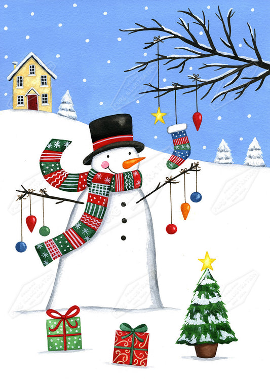 00025616AAI New England Folk Snowman by anna Aitken - Pure Art Licensing & Surface Design Studio