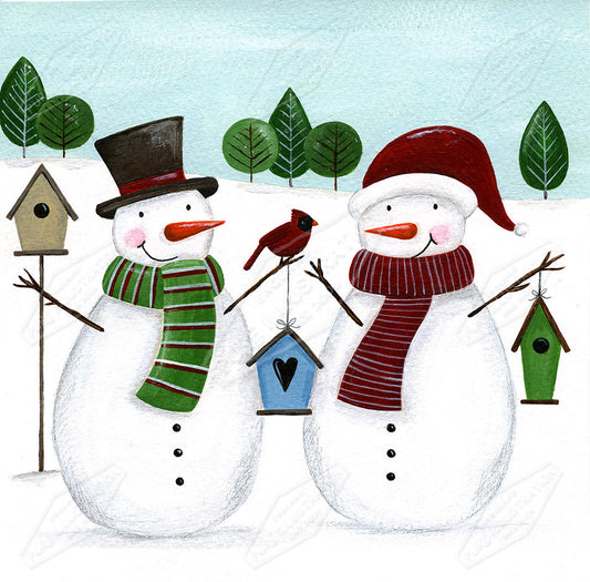 00025806AAI - Snowman Couple by Anna Aitken - Pure Art Licensing Agency & Surface Design Studio