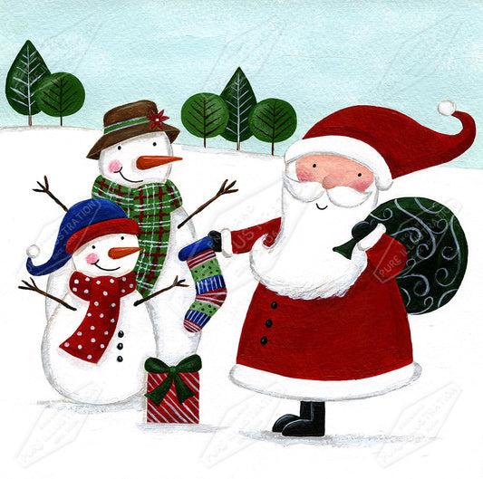 00029536AAI - Santa and Snowmen by Anna Aitken - Pure Surface Design & Art Licensing Agency