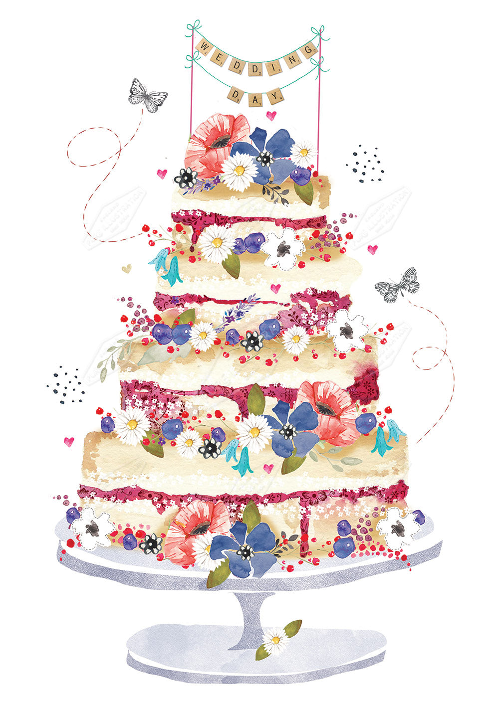 00028109EST- Emily Stalley is represented by Pure Art Licensing Agency - Wedding Greeting Card Design