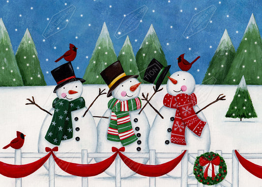 00029257AAI - Folk Snowmen Group by Anna Aitken - Pure Art Licensing and Surface Design Agency