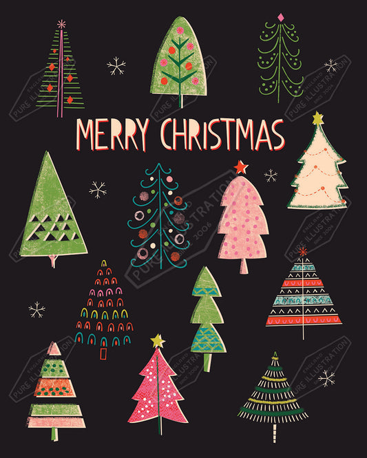Christmas Trees Pattern by Gill Eggleston for Pure Art Licensing Agency & Surface Design Studio