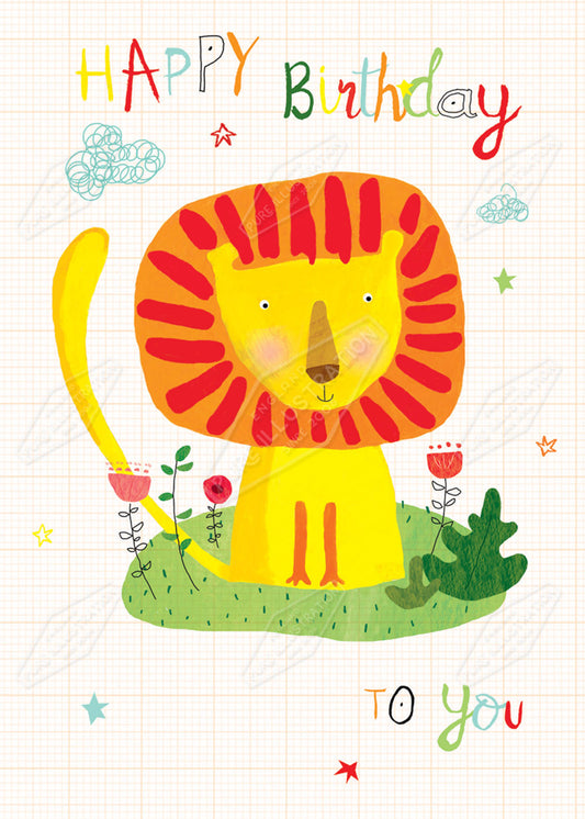 Birthday Lion Greeting Card Design by Cory Reid for Pure Art Licensing Agency & Surface Design Studio