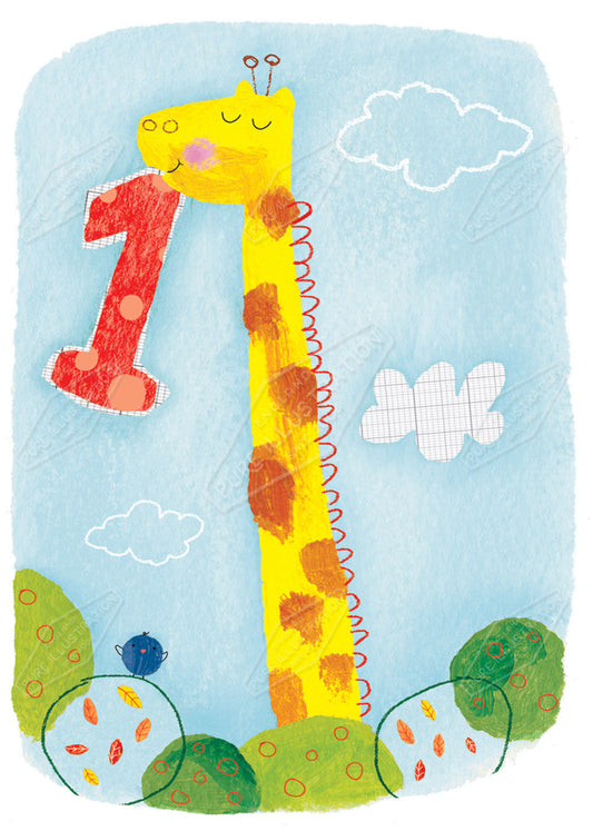 Birthday Giraffe Age Card Greeting Card Design by Cory Reid for Pure art Licensing Agency & Surface Design Studio