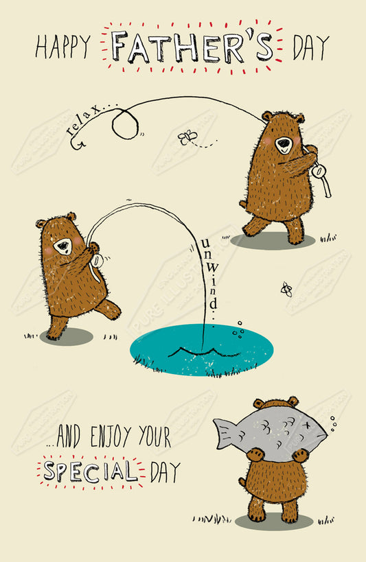 Father's Day Daddy Bear Greeting Card Design by Cory Reid for Pure art Licensing Agency & Surface Design Studio