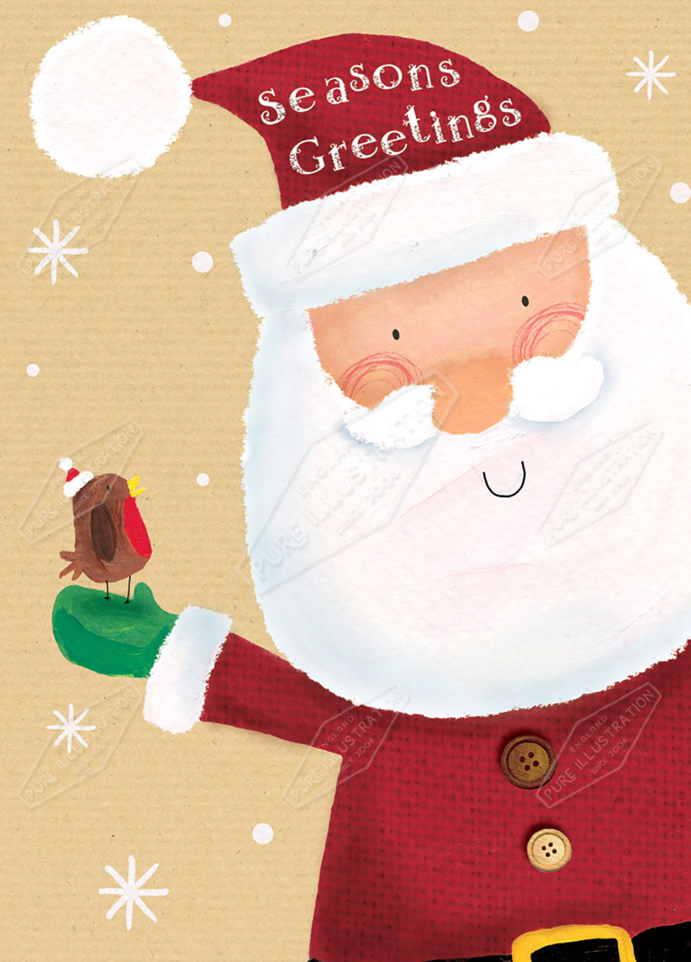 Father Christmas / Santa Seasons Greetings by Cory Reid for Pure Art Licensing Agency & Surface Design Studio