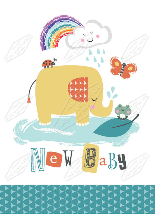 00029749DEV - Deva Evans is represented by Pure Art Licensing Agency - New Baby Greeting Card Design
