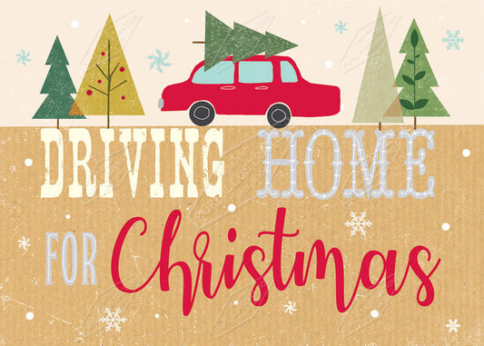 Driving Home for Christmas Retro Car Image by Cory Reid for Pure Art Licensing Agency & Surface Design Studio