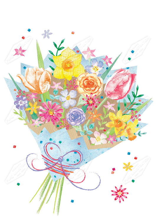Birthday Flower Bouquet Design by Victoria Marks for Pure Art Licensing Agency & Surface Design Studio
