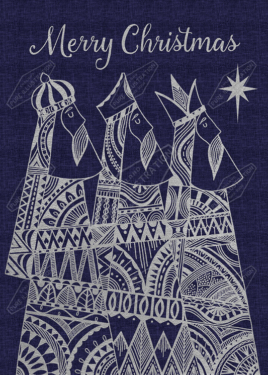 Three Kings Monochromatic Design by Gill Eggleston for Pure Art Licensing Agency & Surface Design Studio