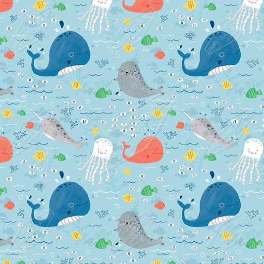 Whale Pattern Design by Cory Reid for Pure Art Licensing Agency & Surface Design Studio