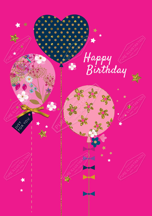 00032732KSP- Kerry Spurling is represented by Pure Art Licensing Agency - Birthday Greeting Card Design