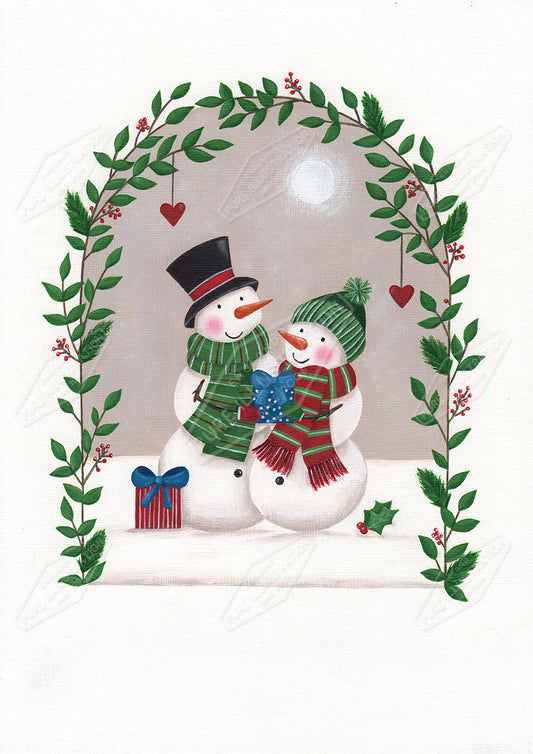 00033419AAI - Folk Snow Couple - Art Licensing from Pure Agency - Anna Aitken