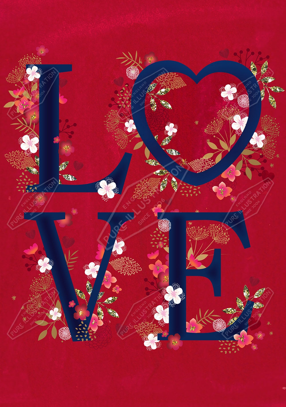 00033503KSP- Kerry Spurling is represented by Pure Art Licensing Agency - Valentine's Greeting Card Design