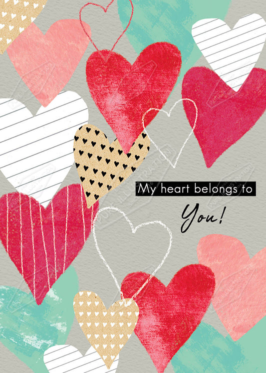 Valentines Hearts Greeting Card Design by Cory Reid for Pure Art Licensing Agency & Surface Design Studio