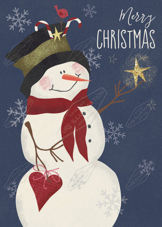 Folk Snowman Design by Gill Eggleston for Pure Art Licensing Agency & Surface Design Studio