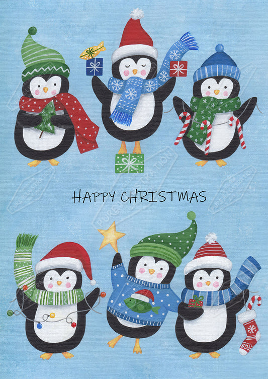 00034066AAI - Penguins Christmas Greeting Card Design - Pure Art Licensing Agency