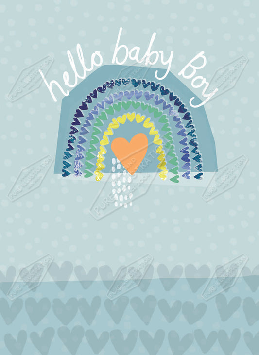 00034562SLA- Sarah Lake is represented by Pure Art Licensing Agency - New Baby Greeting Card Design
