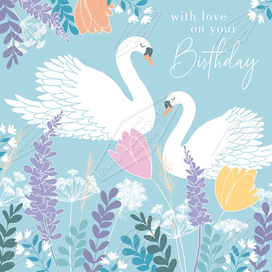 00034877CMI Birthday Swans Design by Caitlin Miller - Pure Art Licensing Agency