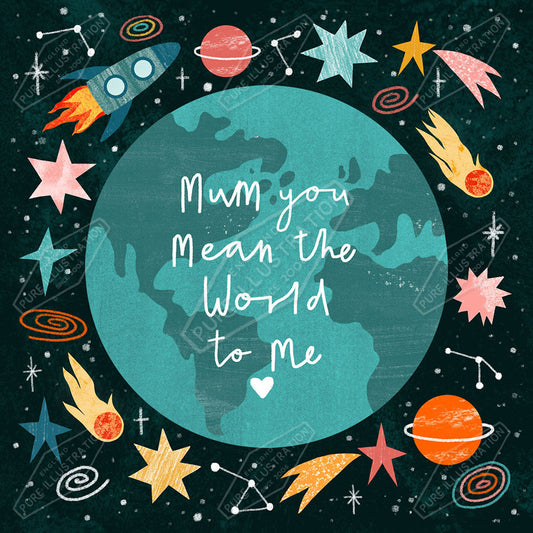 00034878LBR - Mum You Mean the World to Me Design by Leah Brideaux - Pure Art Licensing Design Agency