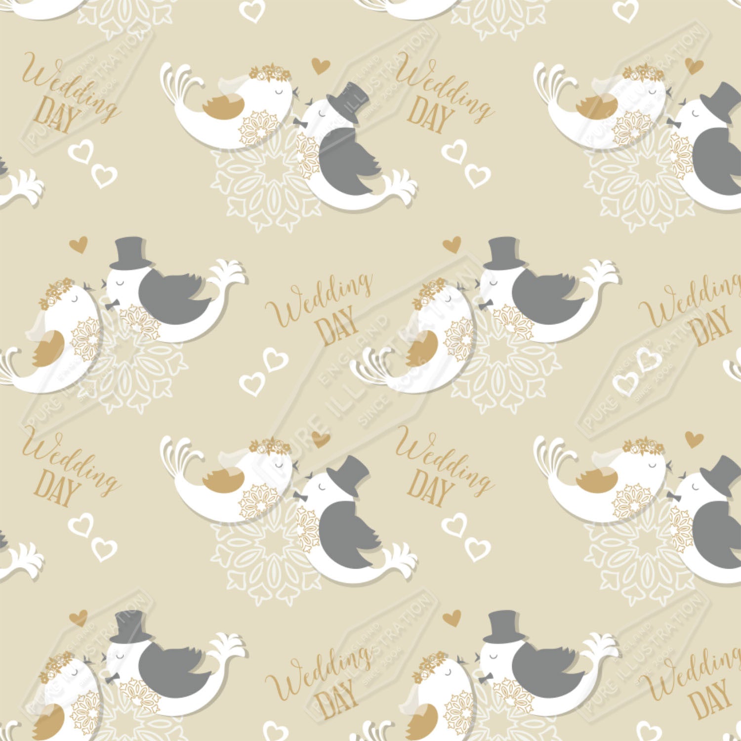 00034978GEG- Gill Eggleston is represented by Pure Art Licensing Agency - Wedding Pattern Design