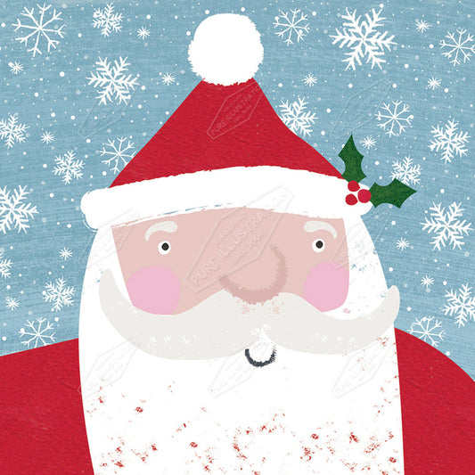 00035207IMC - Santa Christmas Design for Greeting Cards, Gift Bags & Product Design - Isla McDonald is represented by Pure Art Licensing Agency - Christmas Greeting Card