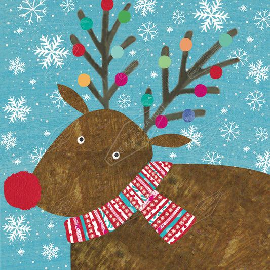 00035209IMC - Reindeer Christmas Design for Greeting Cards, Gift Bags & Product Design - Isla McDonald is represented by Pure Art Licensing Agency - Christmas Greeting Card