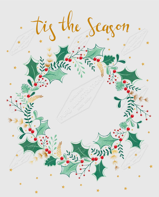 00035259SPIa- Sarah Pitt is represented by Pure Art Licensing Agency - Christmas Greeting Card Design