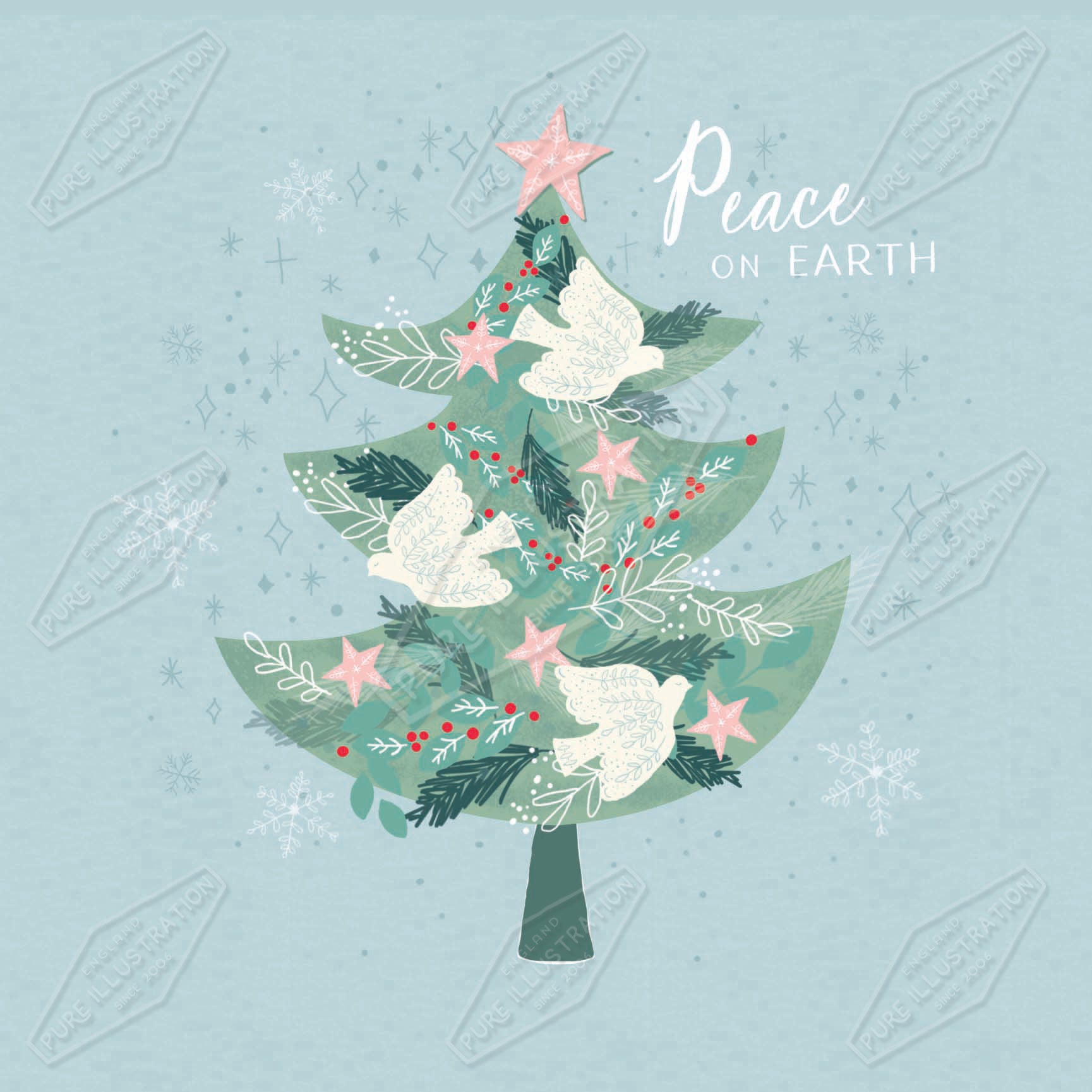 00035407SLA- Sarah Lake is represented by Pure Art Licensing Agency - Christmas Greeting Card Design