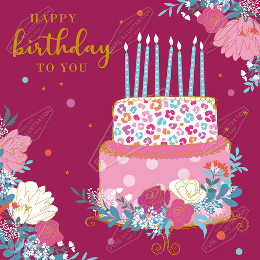 00035461CMI - Caitlin Miller is represented by Pure Art Licensing Agency - Birthday Greeting Card Design