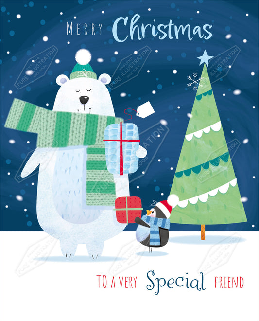 00035483SPI- Sarah Pitt is represented by Pure Art Licensing Agency - Christmas Greeting Card Design