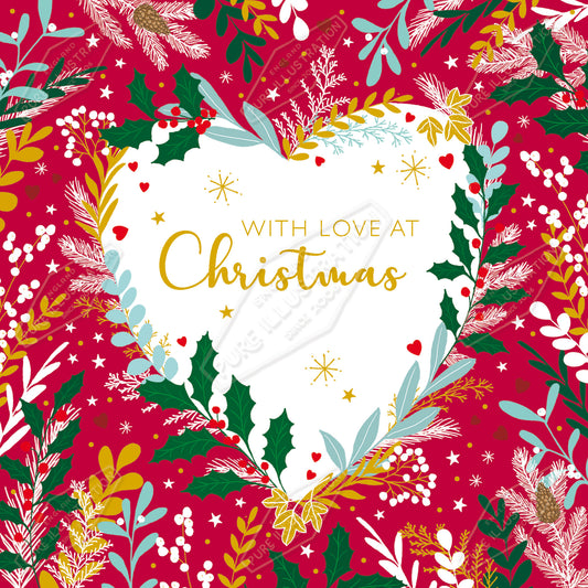 00035568CMI - Caitlin Miller is represented by Pure Art Licensing Agency - Christmas Greeting Card Design