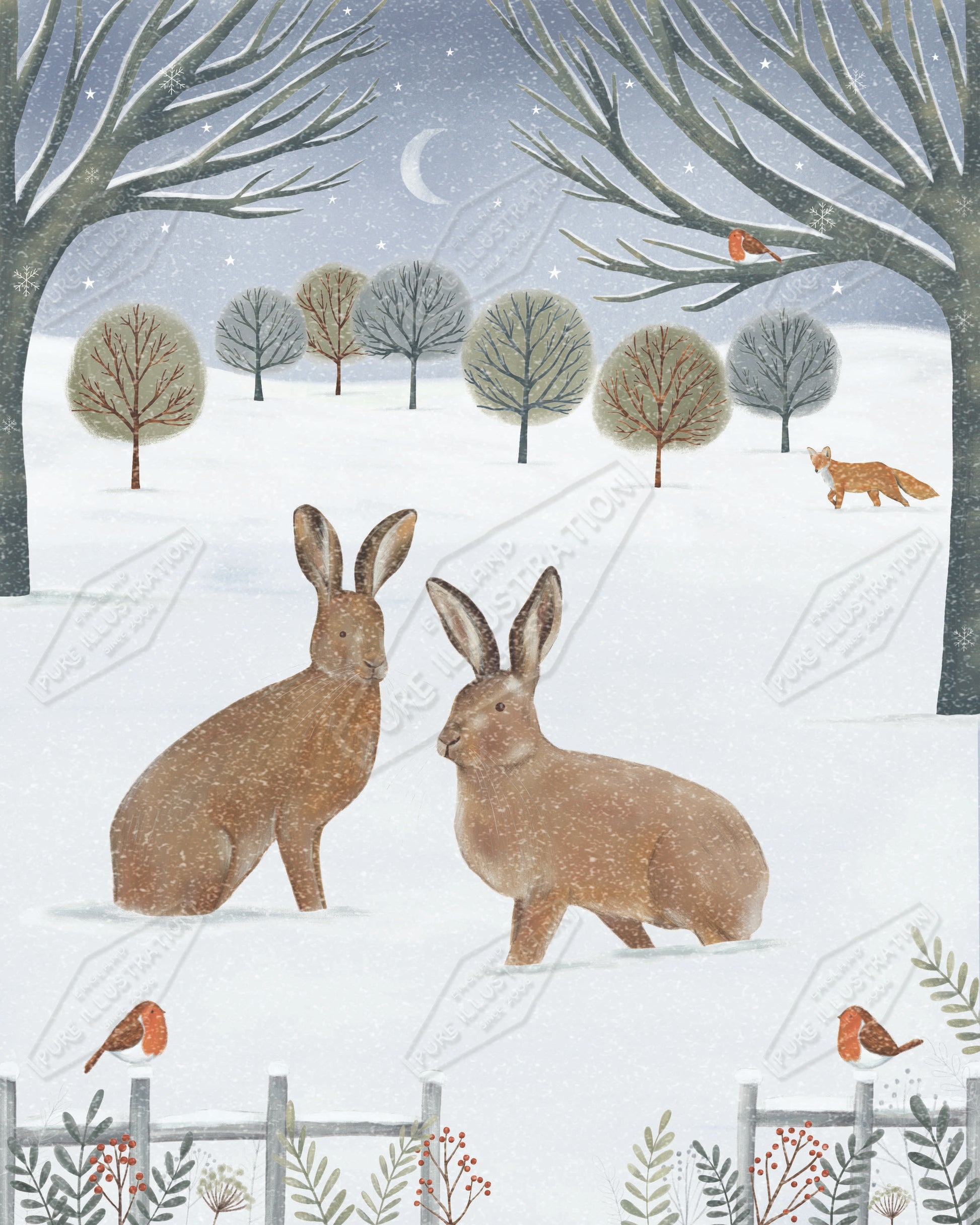 00035603AAI - Anna Aitken is represented by Pure Art Licensing Agency - Christmas Greeting Card Design