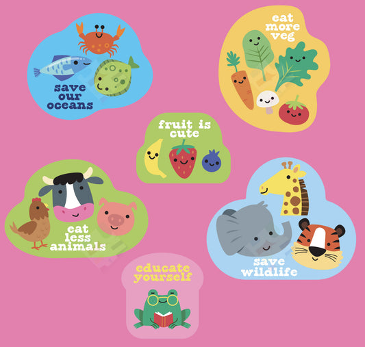 Pure Art Licensing - Fhiona Galloway - Children's Earth &amp; Health Awareness sticker design