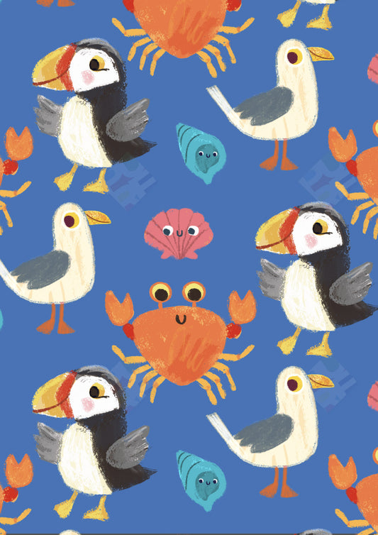 Coastal Animals Children's Pattern by Fhiona Galloway for Pure Art Licensing Agents