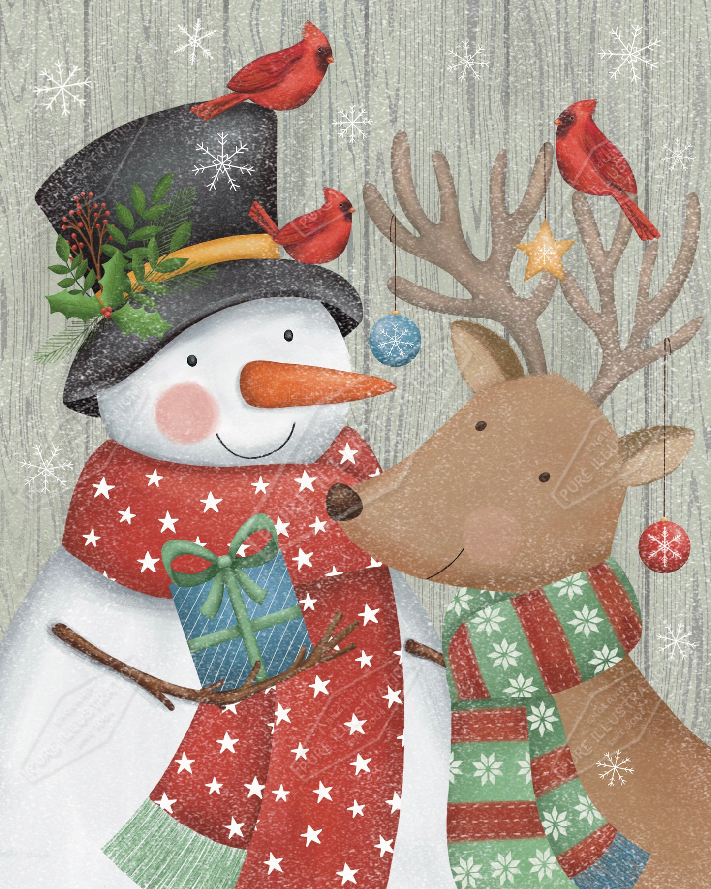 00035620AAI - Anna Aitken is represented by Pure Art Licensing Agency - Christmas Greeting Card Design