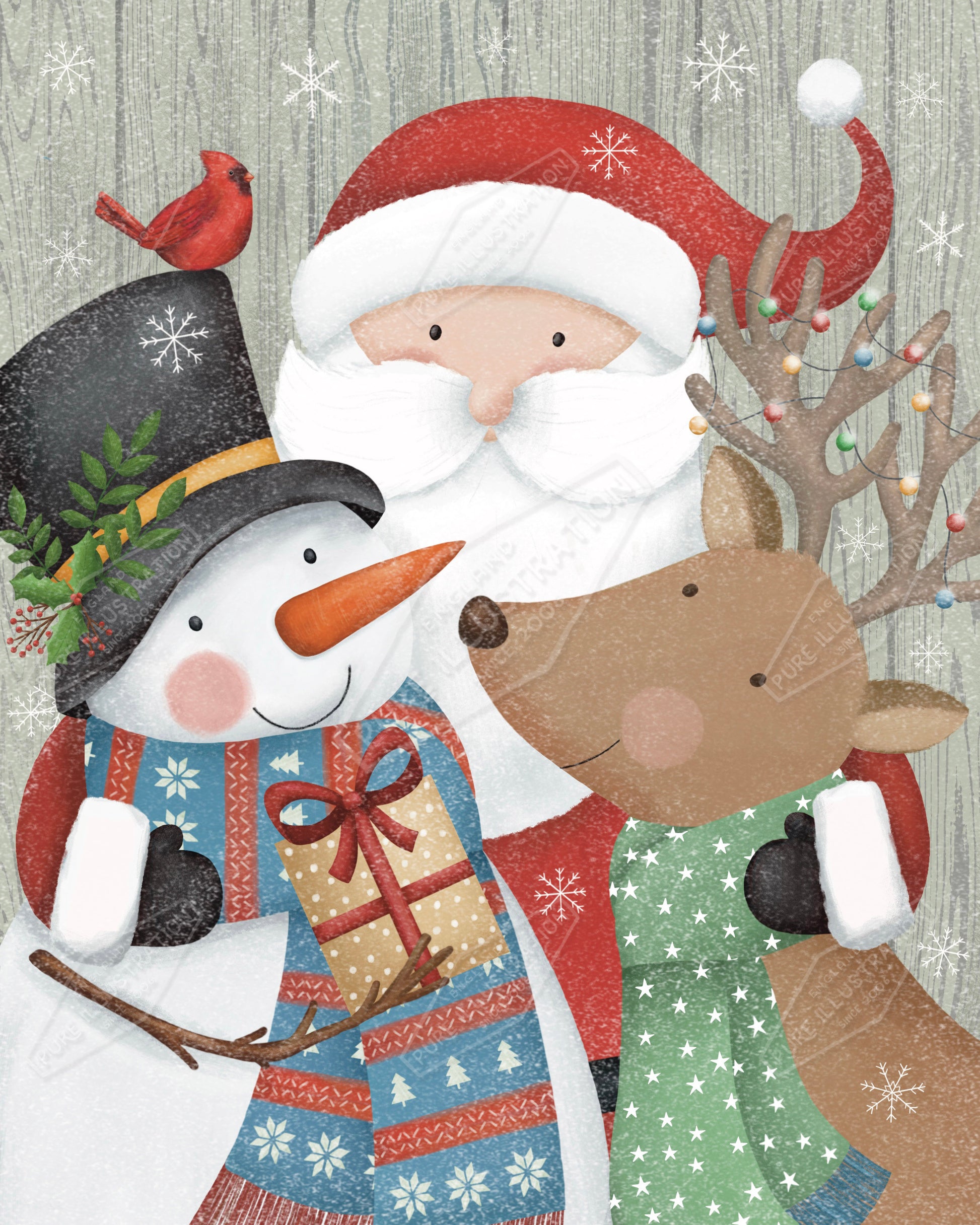 00035623AAI - Anna Aitken is represented by Pure Art Licensing Agency - Christmas Greeting Card Design