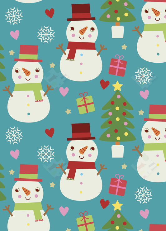 Snowmen Pattern by Fhiona Galloway for Pure Art Licensing and Surface Design Studio